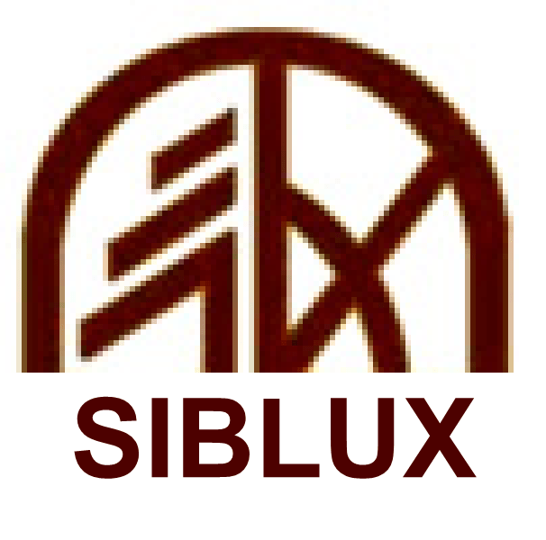 Siblux logo: brown arch monogram above the name SIBLUX.